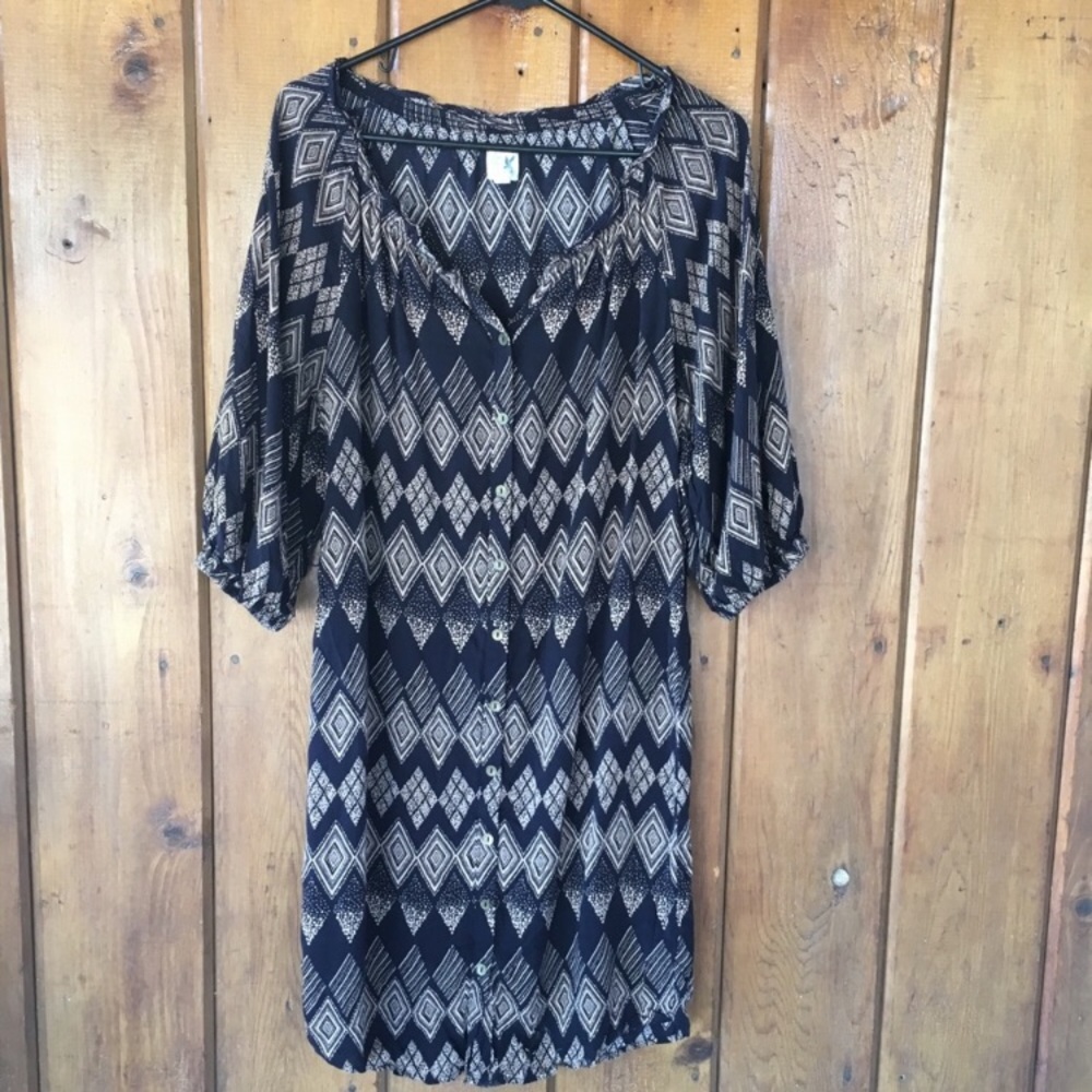Euc Anthropologie printed peasant style dress boho
